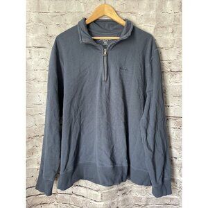 Eddie Bauer‎ Sweatshirt Mens 2XL Blue Quarter Zip Pullover  Casual Classic